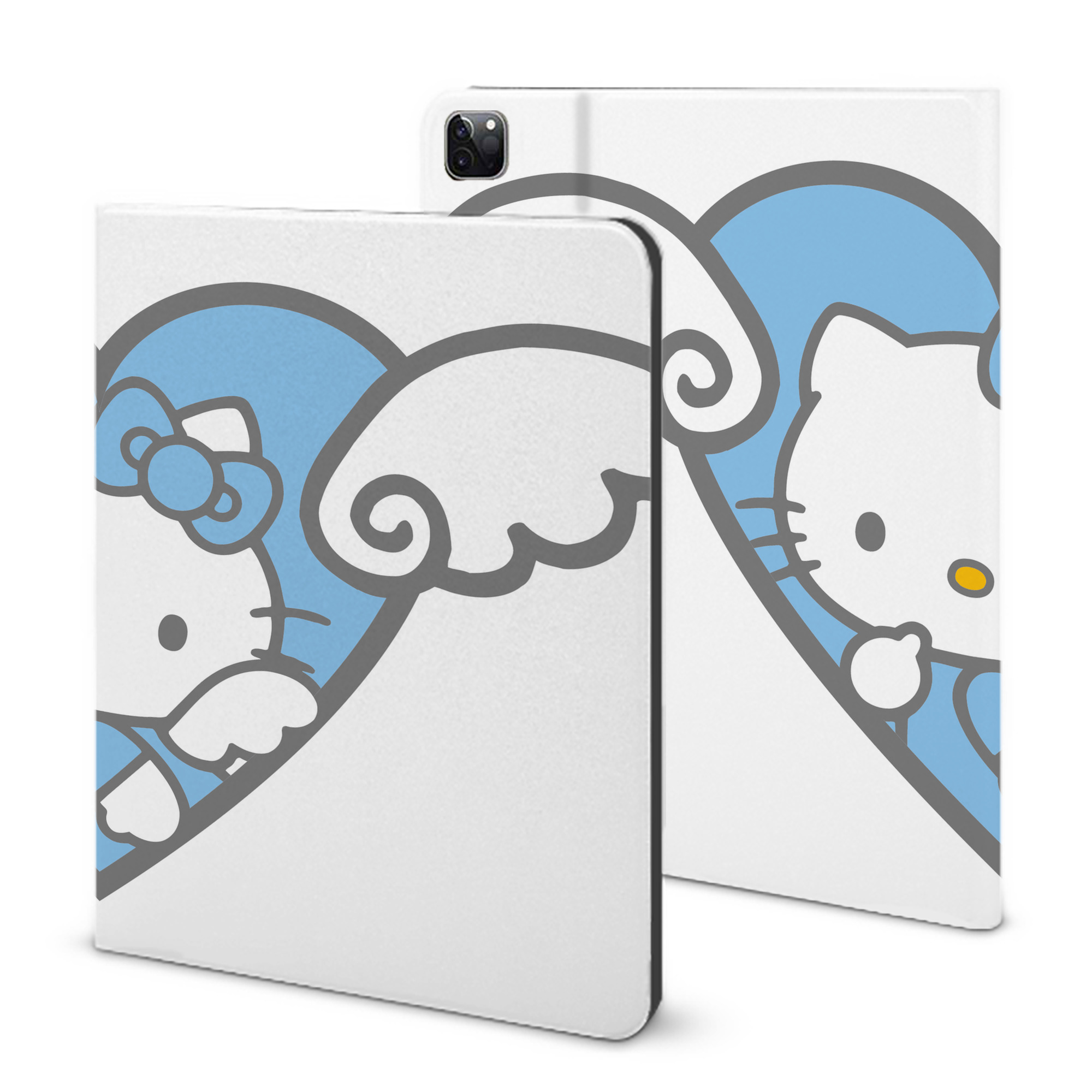 （画像用） Hello Kitty ハローキティ IPad ケース ブック型 PUレザー TPU 耐衝撃 軽量 薄型 ペン収納なし 全面保護 IPad 各モデル対応